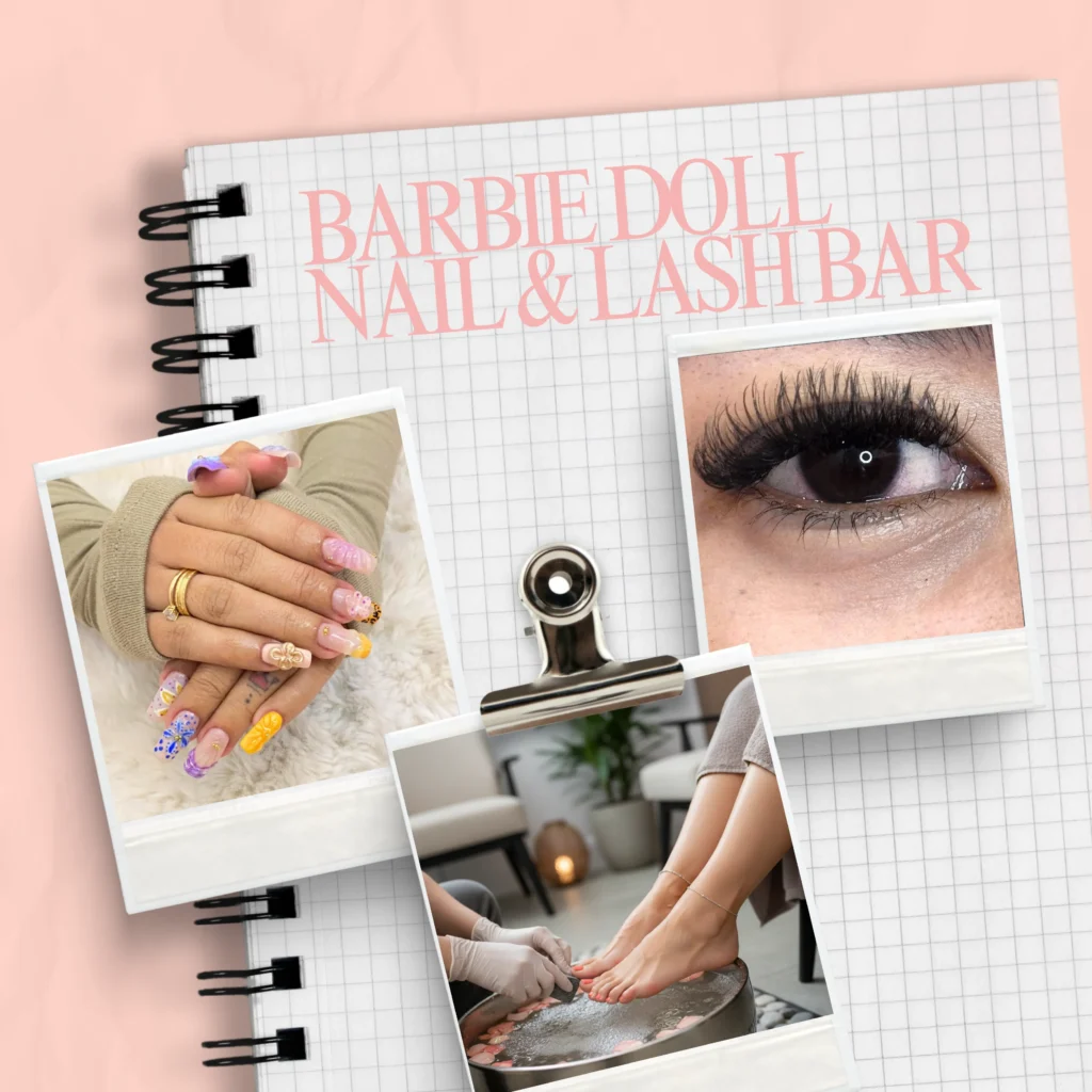 barbie doll nail & lash bar